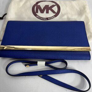 Michael Kors Tilda Saffiano Leather Clutch Very stylish Cadet Blue
